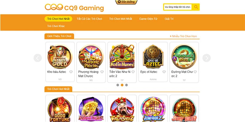 Sảnh Nổ hũ CQ9 cung cấp hàng vạn game quay hũ chất lượng